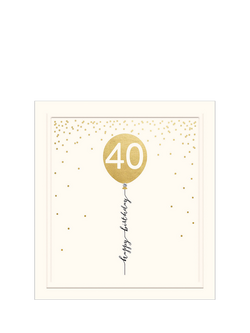 Woodmansterne Balloon 40th Birthday Card, Multi