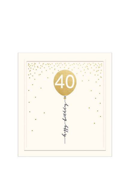 Woodmansterne Balloon 40th Birthday Card, Multi