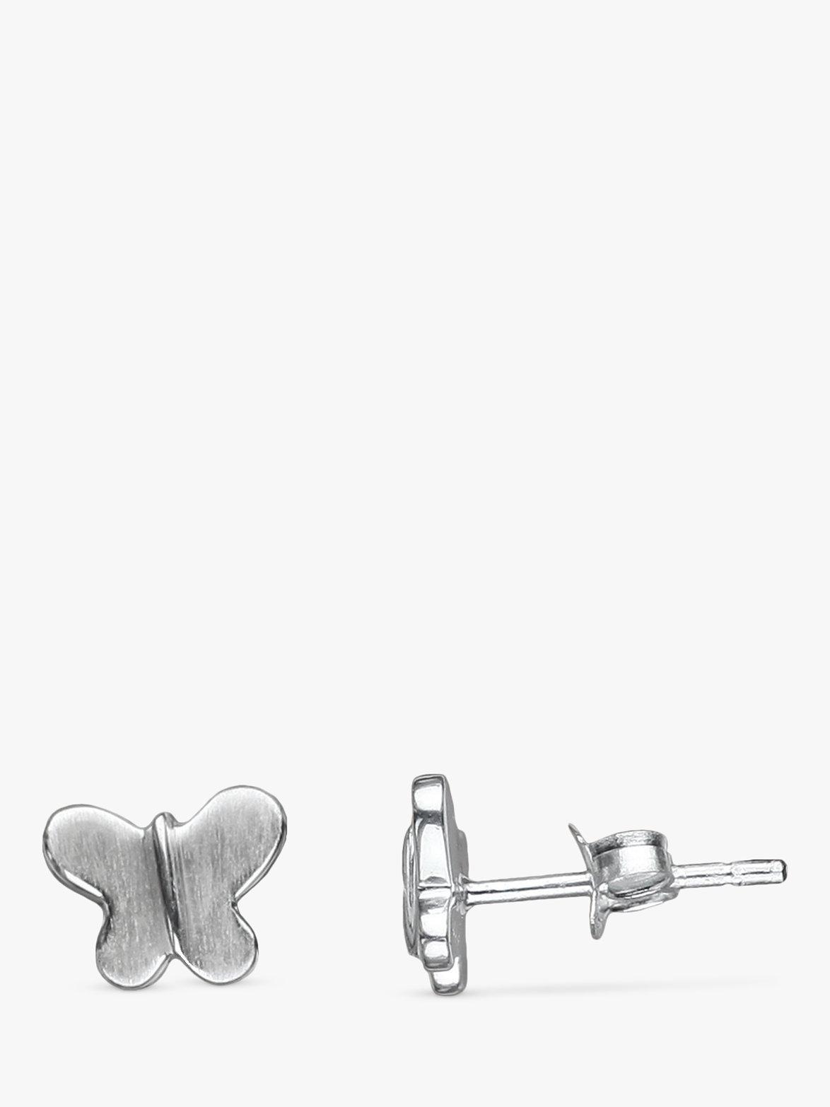 Product image 1 of 2, which shows Nina B Small Butterfly Stud Earrings, Silver