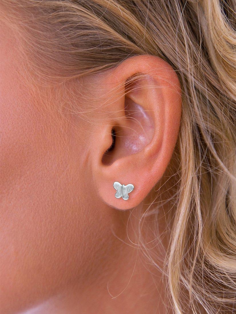 Product image 2 of 2, which shows Nina B Small Butterfly Stud Earrings, Silver