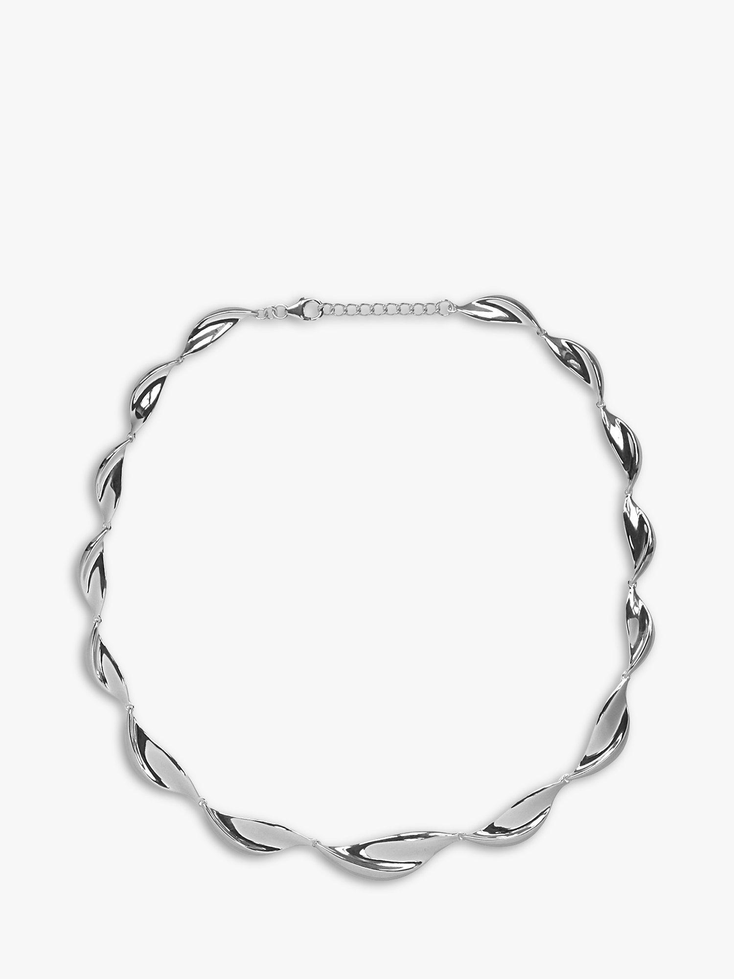 Product image 1 of 4, which shows Nina B Twist Link Necklace, Silver
