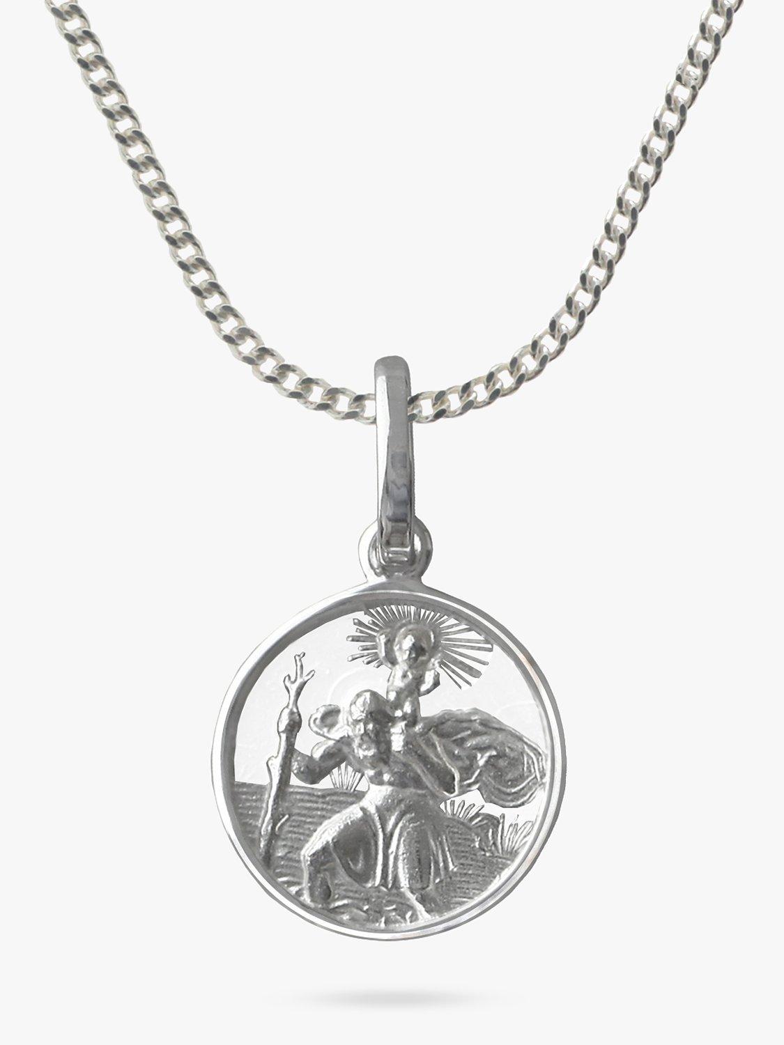 Product image 1 of 4, which shows Nina B St Christopher Pendant Necklace, Silver