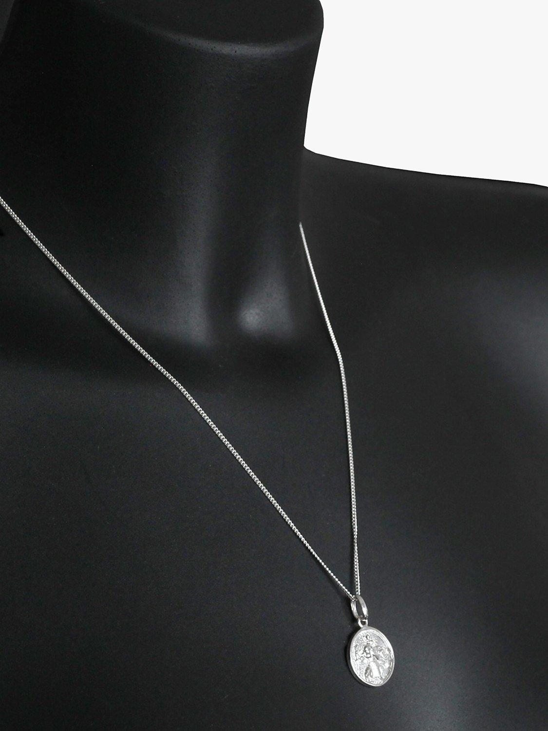 Product image 3 of 4, which shows Nina B St Christopher Pendant Necklace, Silver