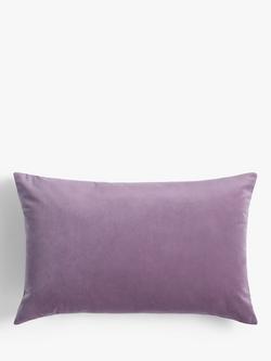 John Lewis Rectangular Velvet Cushion, Mauve