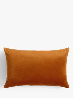 John Lewis Rectangular Velvet Cushion, Old Auburn