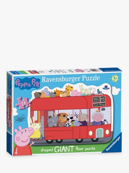 Peppa Pig Ravensburger London Bus Giant Floor Jigsaw Puzzle, 24 Piece, 