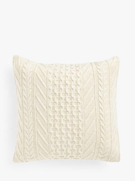 John Lewis Organic Cotton Knit Cushion, Marshmallow, Marshmallow