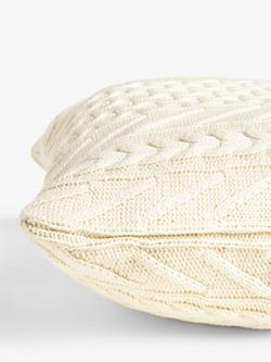 John Lewis Organic Cotton Knit Cushion, Marshmallow - view 2, Marshmallow