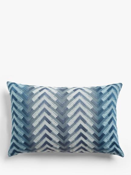 John Lewis Kasuri Cushion, Blue, Blue