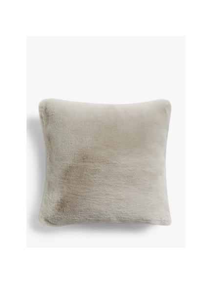 John Lewis Faux Fur Cushion, Fawn