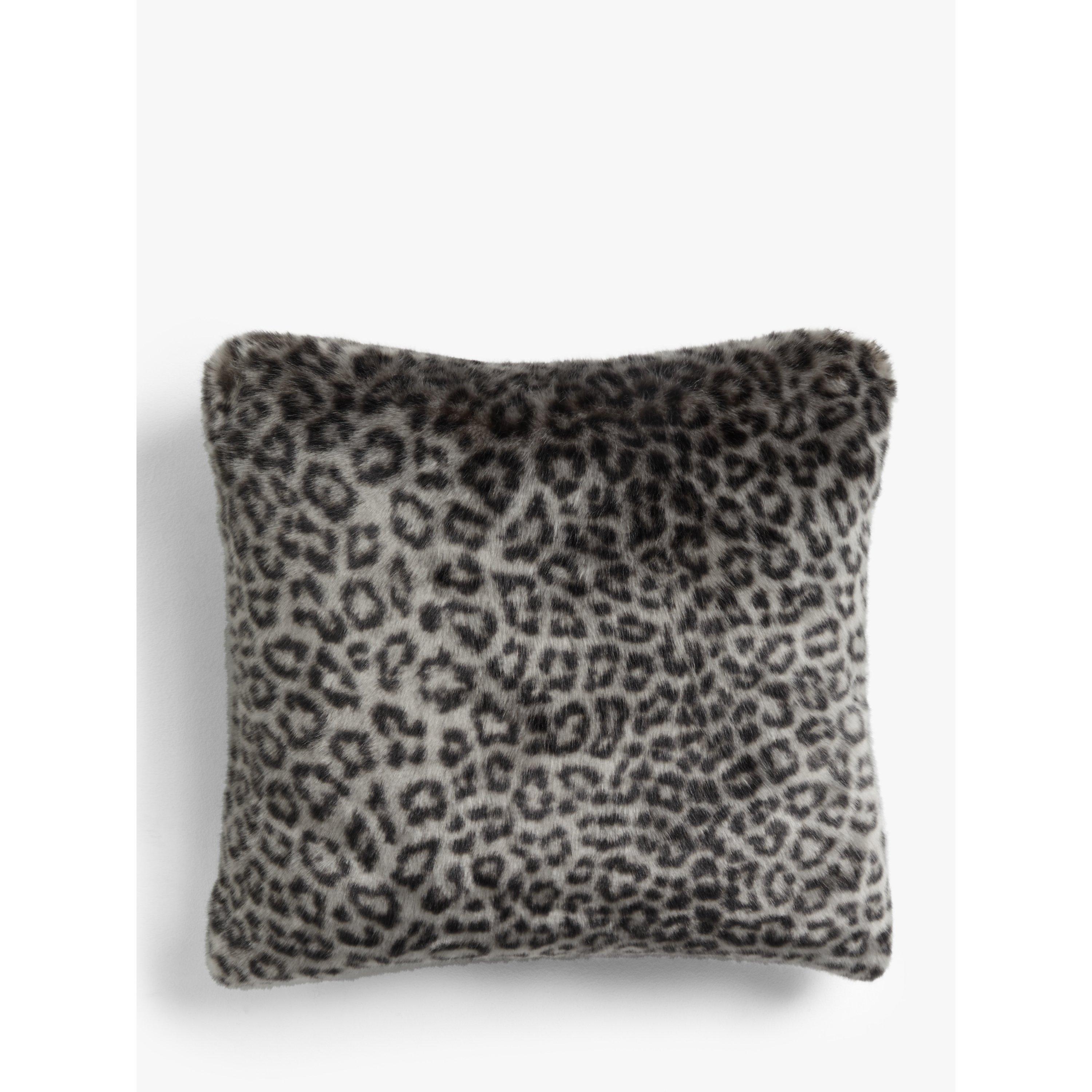 John Lewis Faux Fur Cushion, Arctic Ocelot