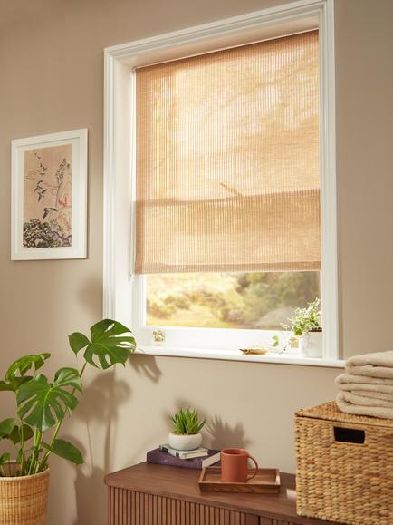 John Lewis Jute Effect Daylight Roller Blind - view 2, Natural
