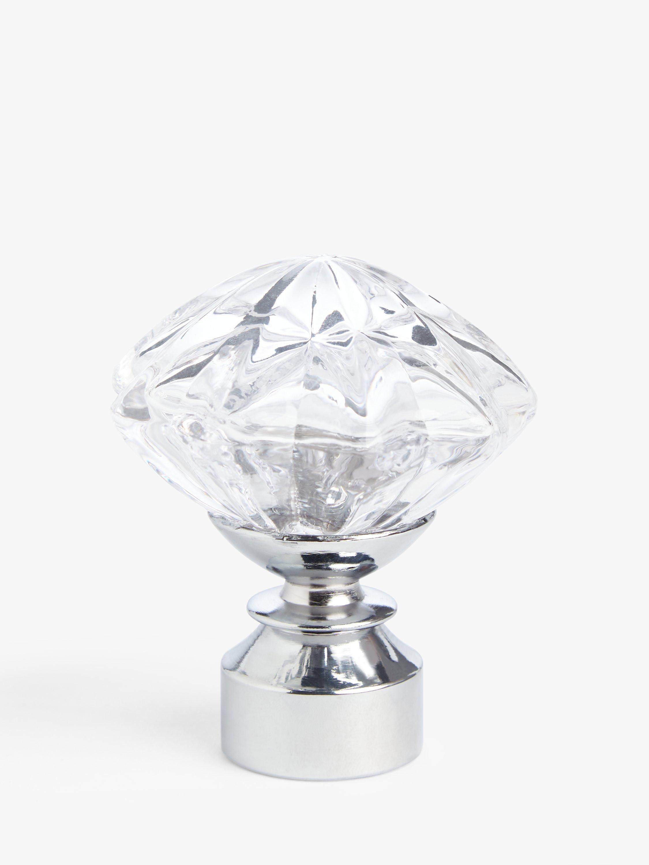 John Lewis Chrome Vintage Curtain Finial, Dia.28mm