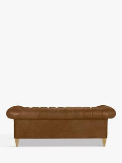 John Lewis Cromwell Chesterfield Grand 4 Seater Leather Sofa, Light Leg, Demetra Light Tan - view 2, Demetra Light Tan