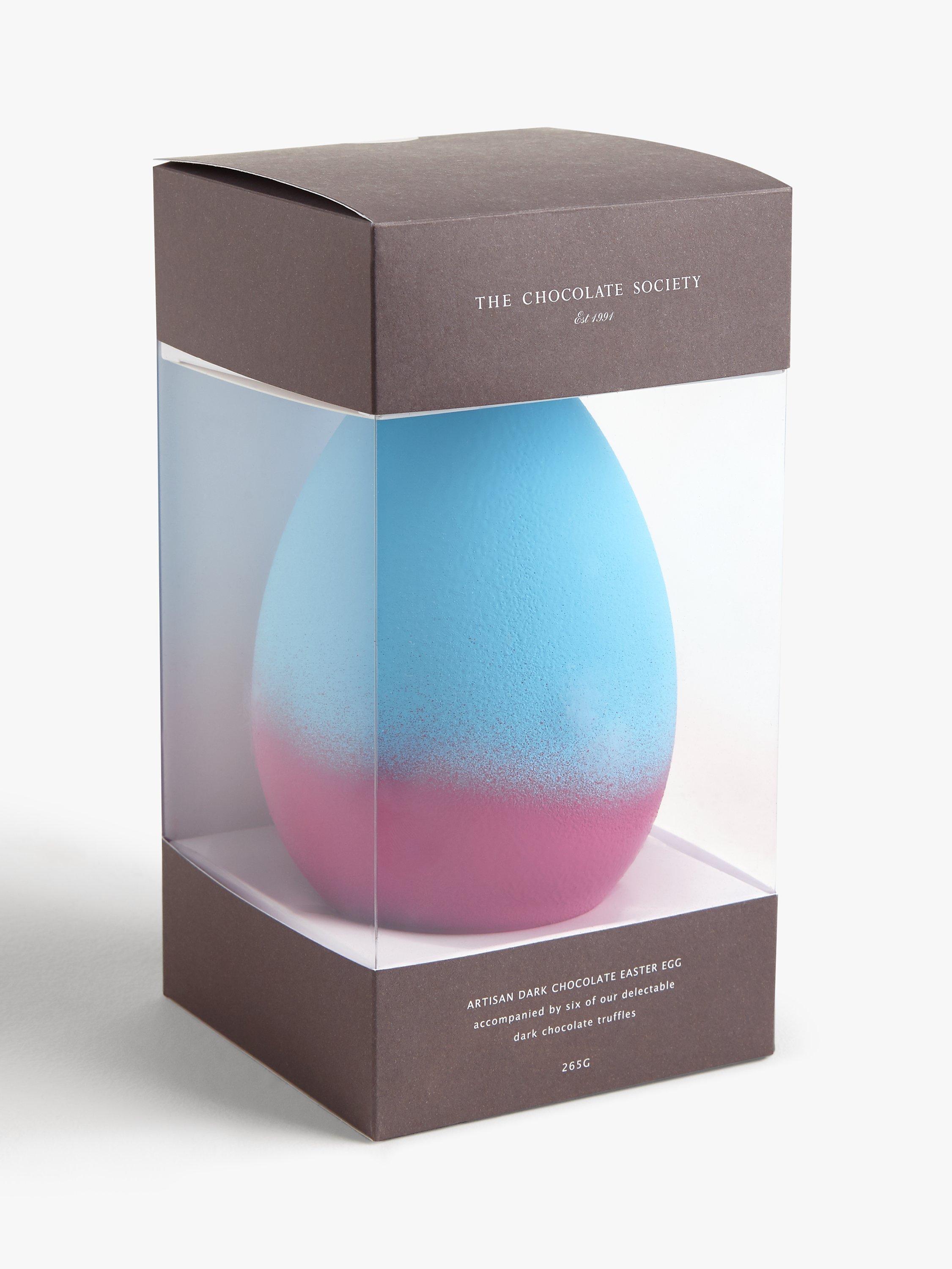 The Chocolate Society Artisan Dark Chocolate Easter Egg & Truffles, 230g, Blue/Purple