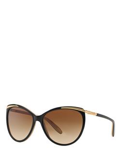 Ralph Lauren RA5150 Women's Cat's Eye Sunglasses, Black/Brown Gradient, Black/Nude