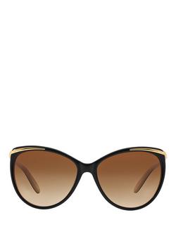Ralph Lauren RA5150 Women's Cat's Eye Sunglasses, Black/Brown Gradient - view 2, Black/Nude