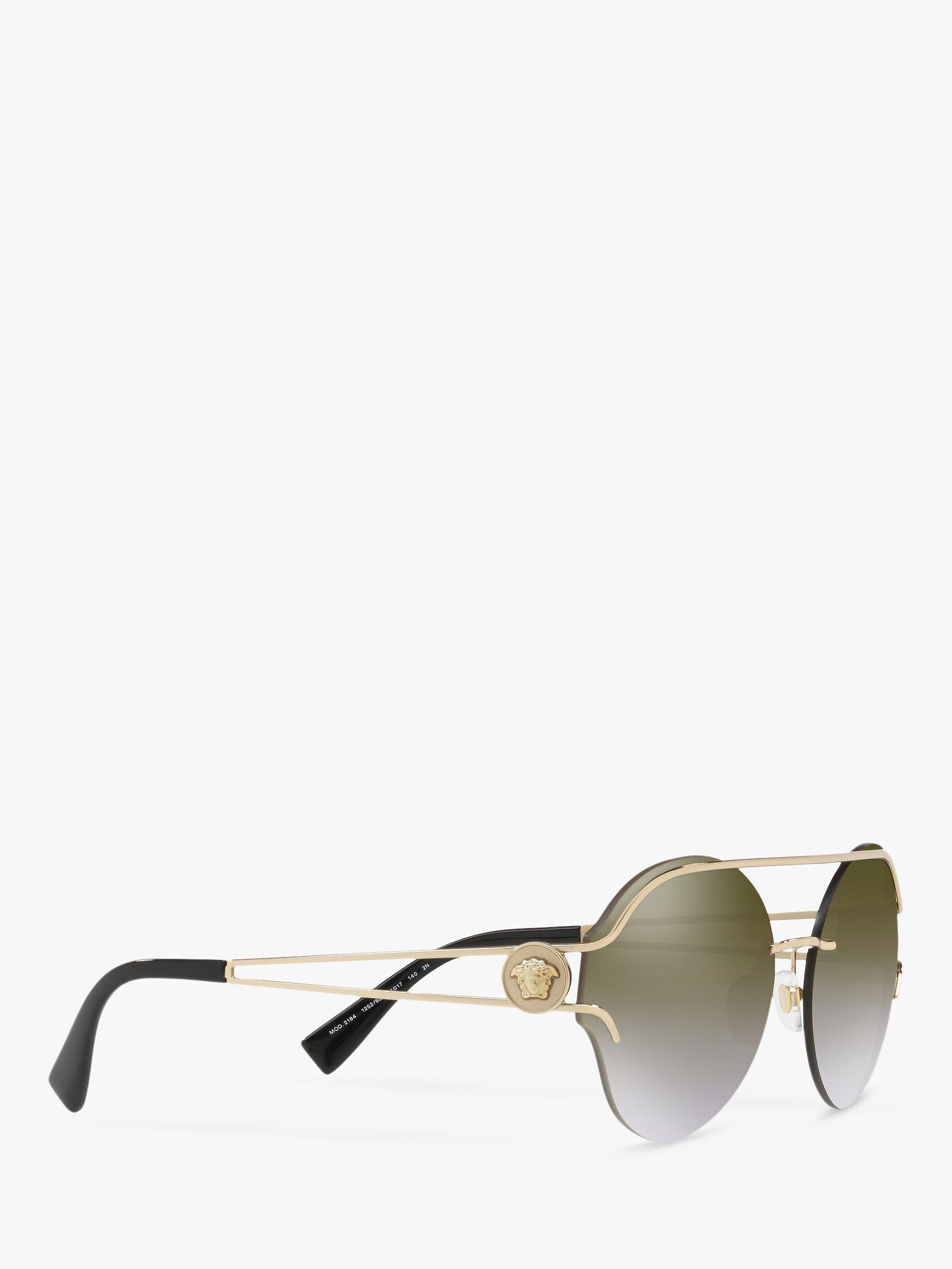 Product image 11 of 11, which shows Versace VE2184 Women's Round Sunglasses, Gold/Mirror Gold