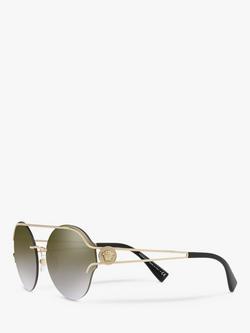 Versace VE2184 Women's Round Sunglasses - view 2, Gold/Mirror Gold