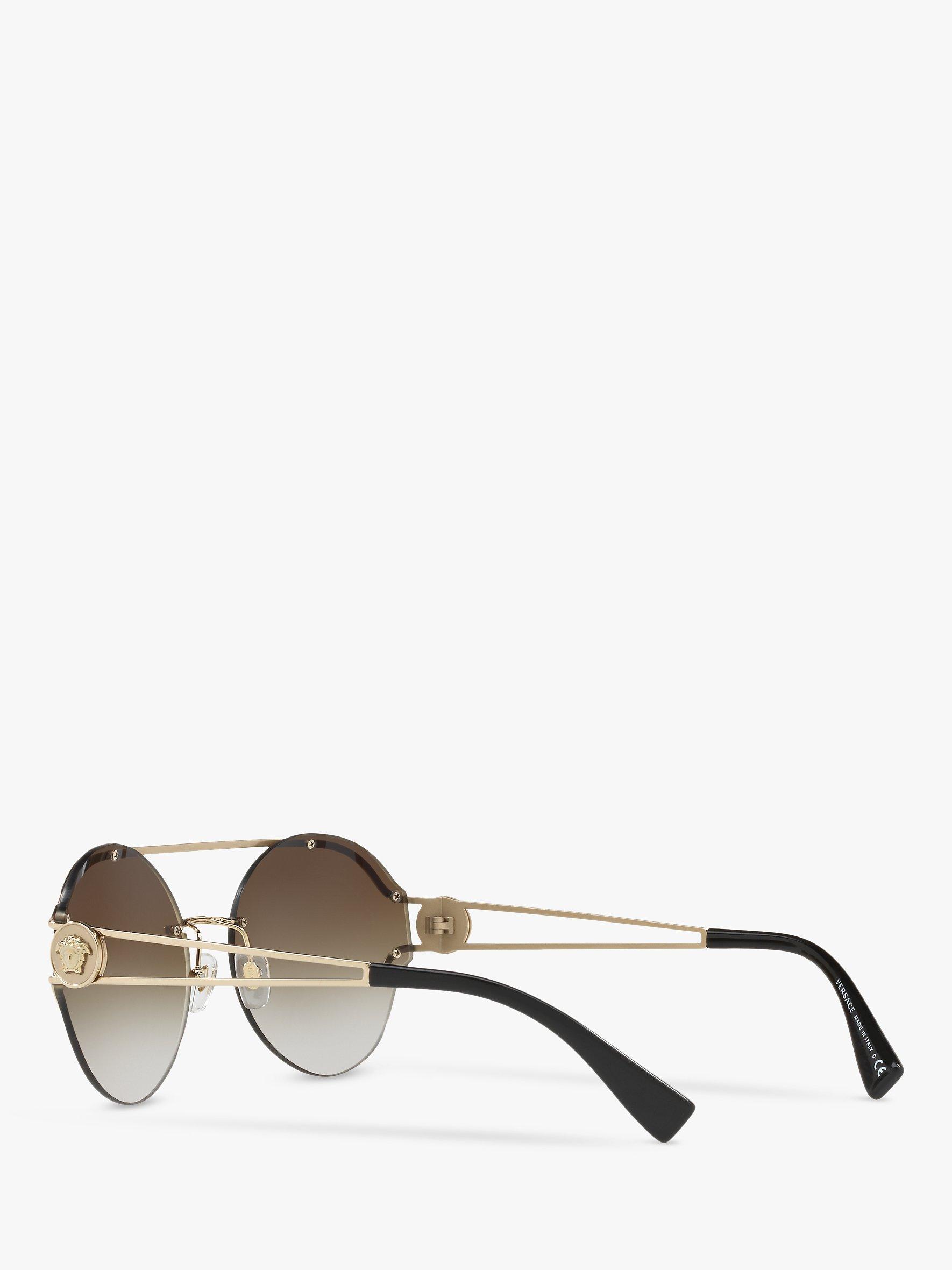 Product image 5 of 11, which shows Versace VE2184 Women's Round Sunglasses, Gold/Mirror Gold