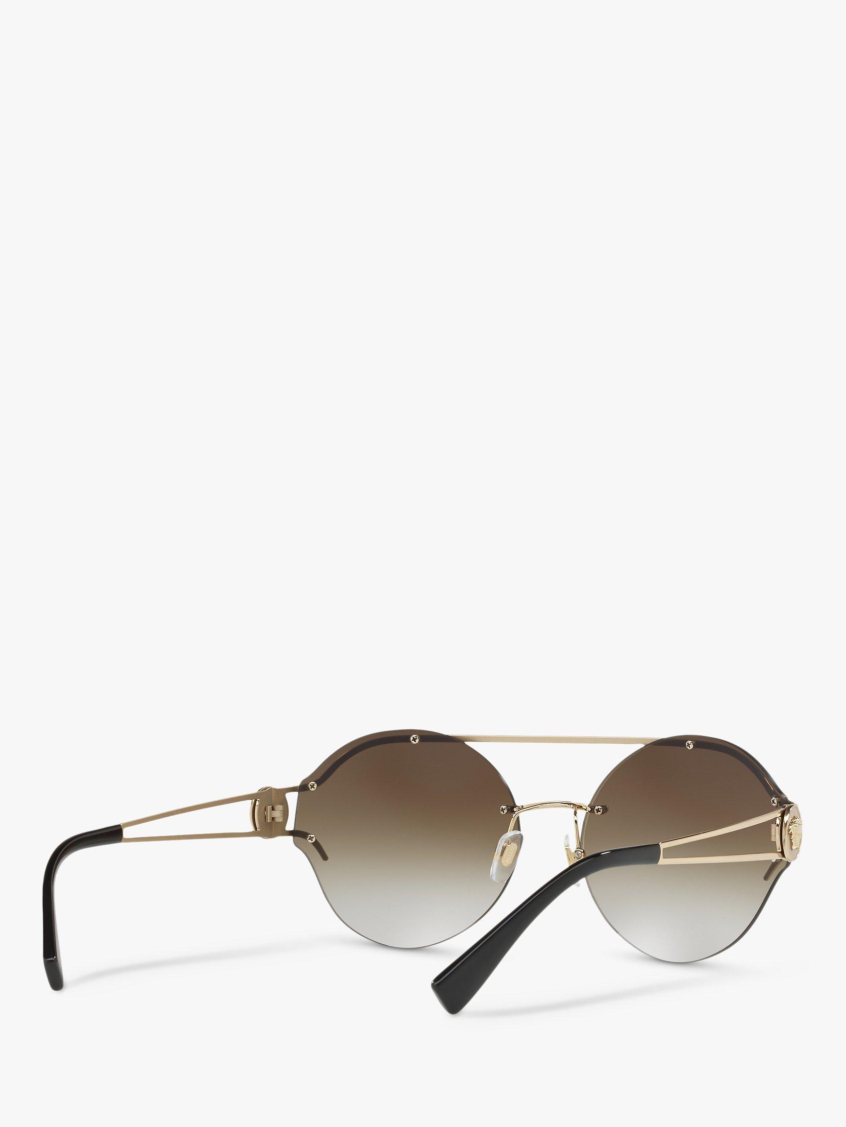 Product image 8 of 11, which shows Versace VE2184 Women's Round Sunglasses, Gold/Mirror Gold