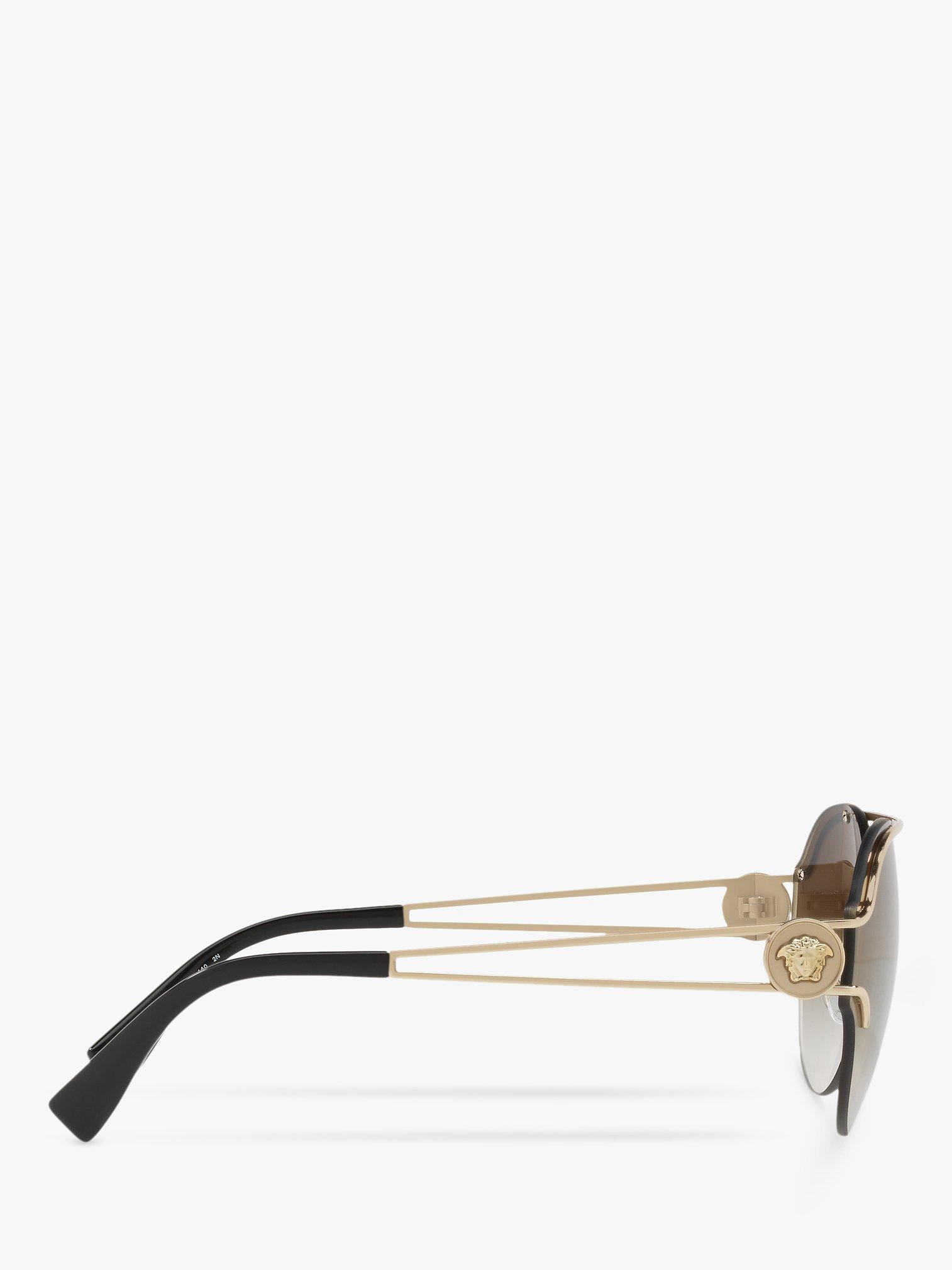 Product image 10 of 11, which shows Versace VE2184 Women's Round Sunglasses, Gold/Mirror Gold