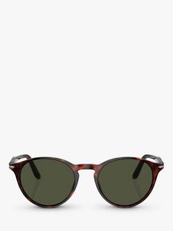 Persol PO3092SM Men's Oval Sunglasses, Tortoise/Green - view 2, Tortoise/Green