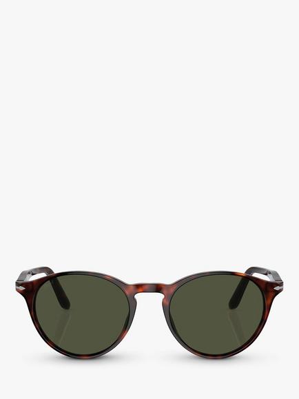 Persol PO3092SM Men's Oval Sunglasses, Tortoise/Green - view 2, Tortoise/Green