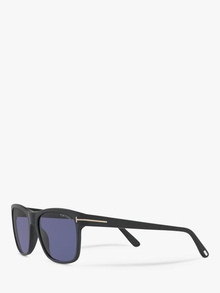 TOM FORD FT0698 Men's Giulio Polarised Square Sunglasses - view 2, Matte Black/Blue
