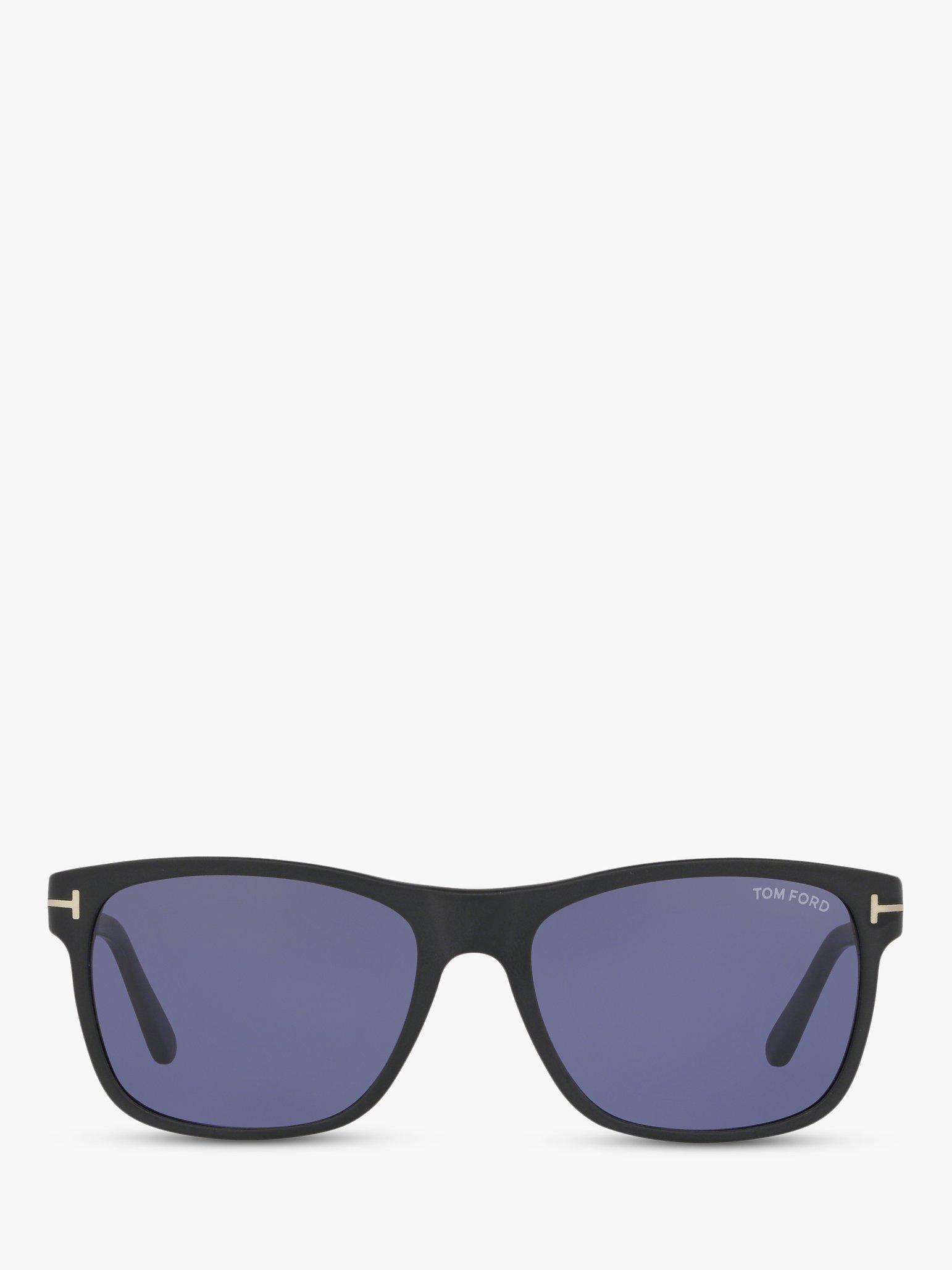 Product image 3 of 11, which shows TOM FORD FT0698 Men's Giulio Polarised Square Sunglasses, Matte Black/Blue