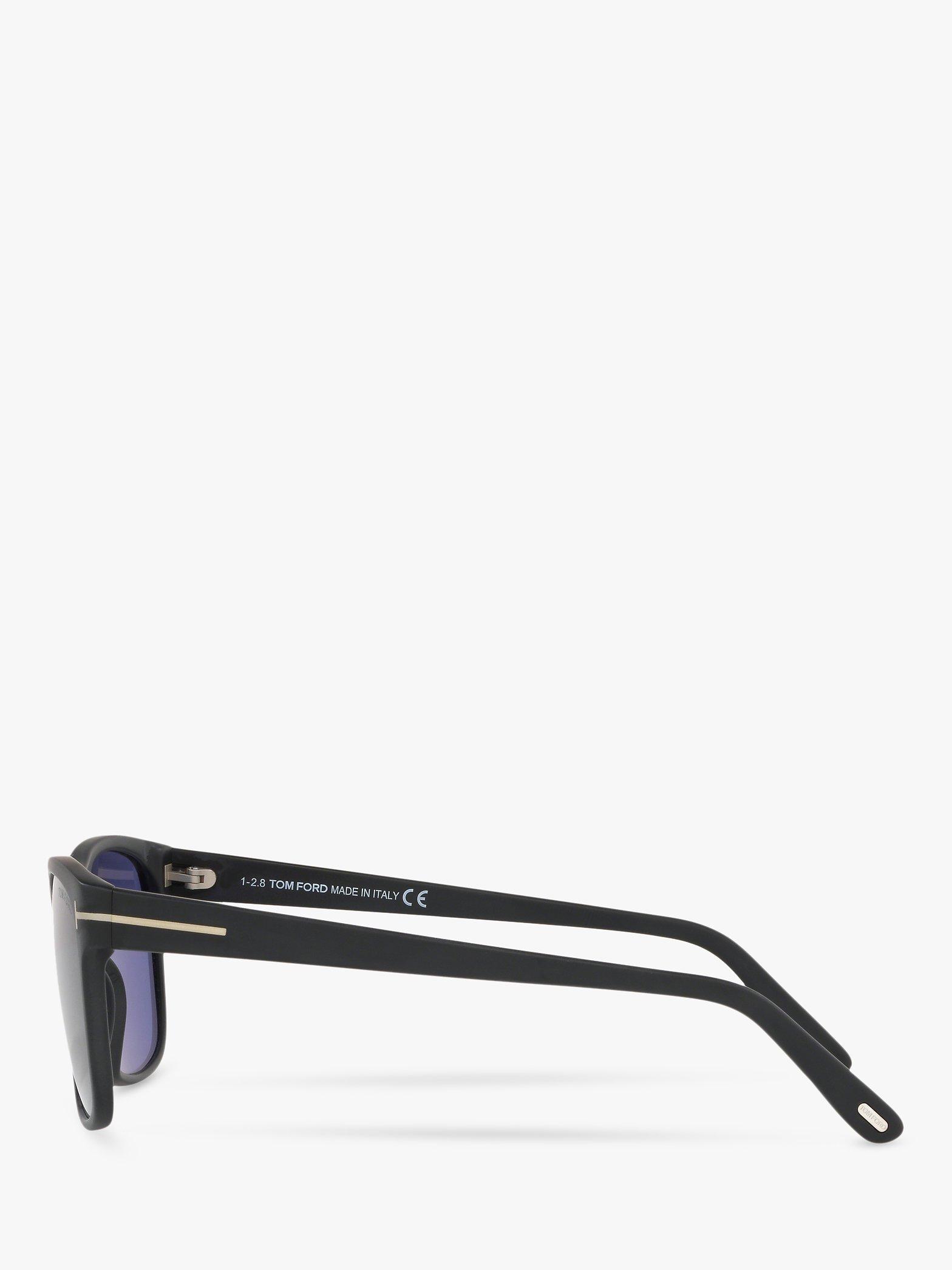 Product image 4 of 11, which shows TOM FORD FT0698 Men's Giulio Polarised Square Sunglasses, Matte Black/Blue