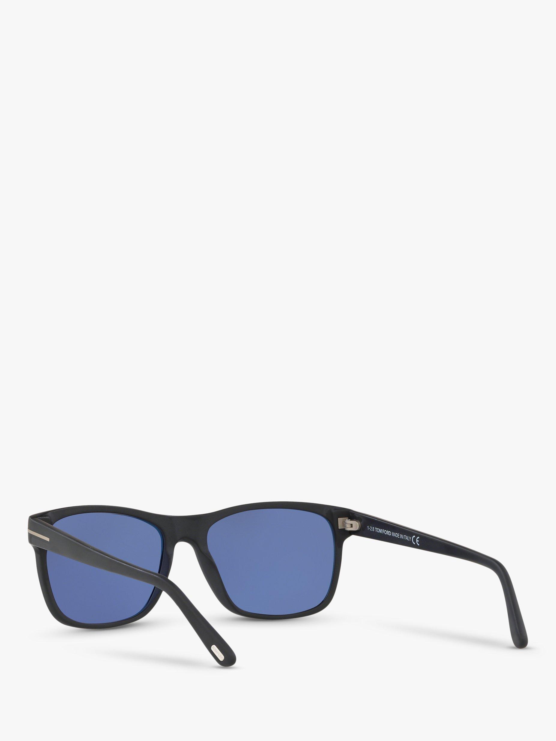 Product image 6 of 11, which shows TOM FORD FT0698 Men's Giulio Polarised Square Sunglasses, Matte Black/Blue