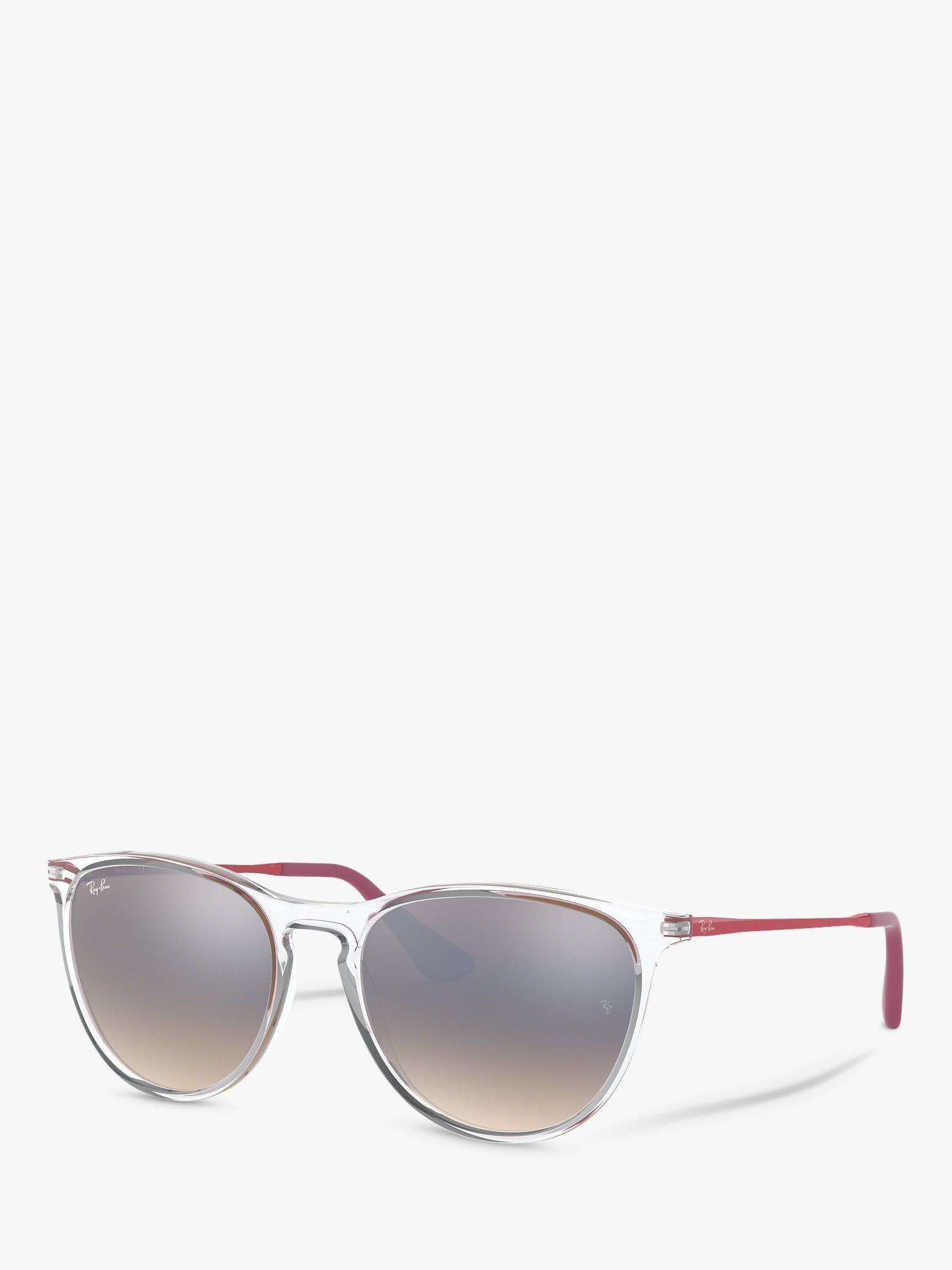 Ray-Ban Junior RJ9060S Izzy Oval Sunglasses, Clear Pink/Mirror Brown