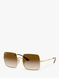 Ray-Ban RB1971 Unisex Square Sunglasses, Gold/Brown Gradient, Gold/Brown Gradient