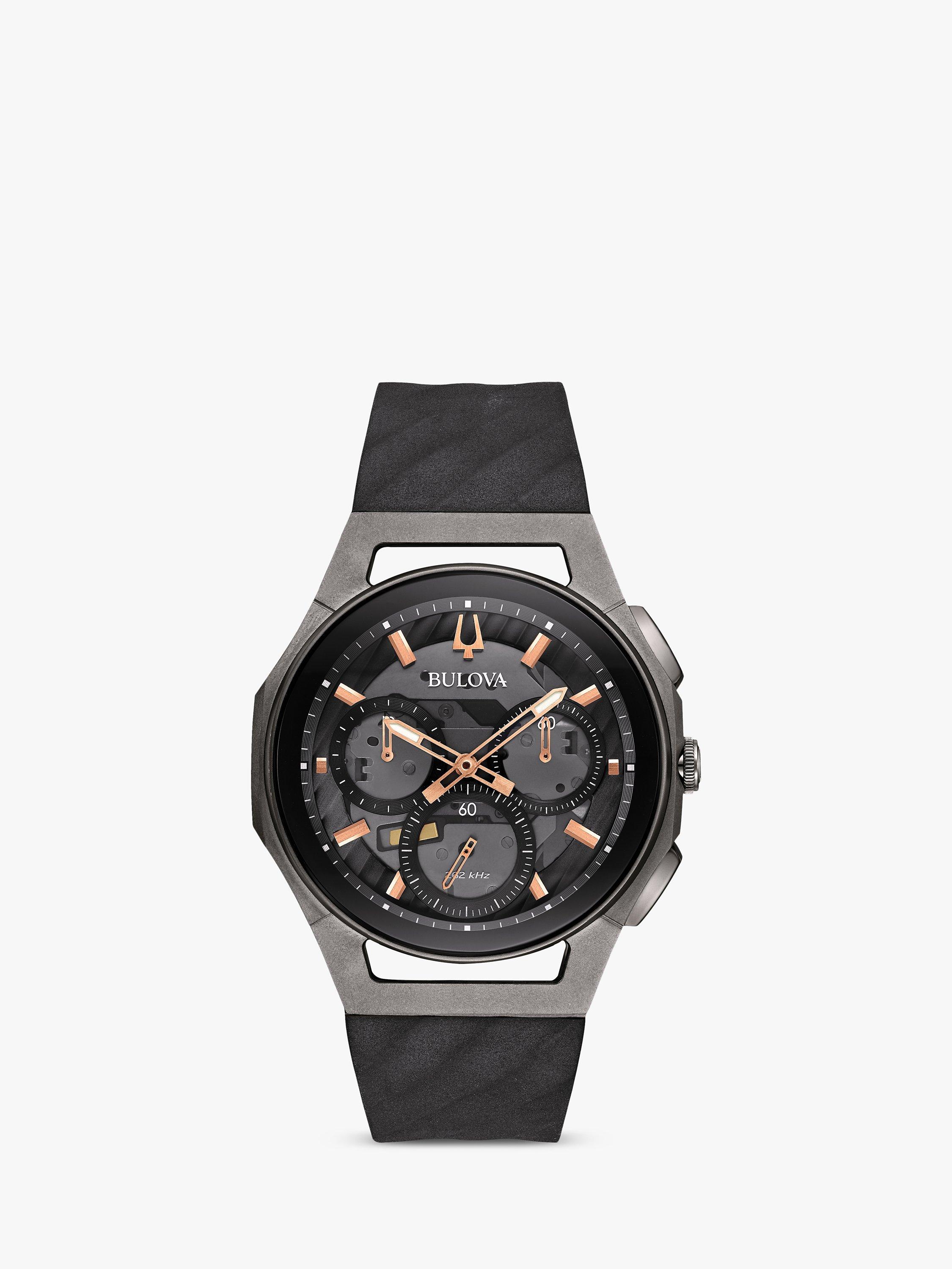 Bulova Men's Curv Chronograph Rubber Strap Watch