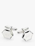 Kit Heath Personalised Sterling Silver Hexagonal Cufflinks, Silver