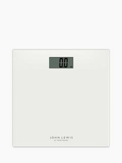 John Lewis White Glass Digital Bathroom Scale