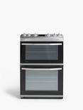 John Lewis JLFSMC621 Double Dual Fuel Cooker, A Energy Rating, Silver