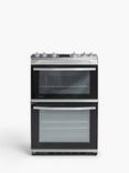 John Lewis JLFSGC618 Double Gas Cooker, A Energy Rating, Silver