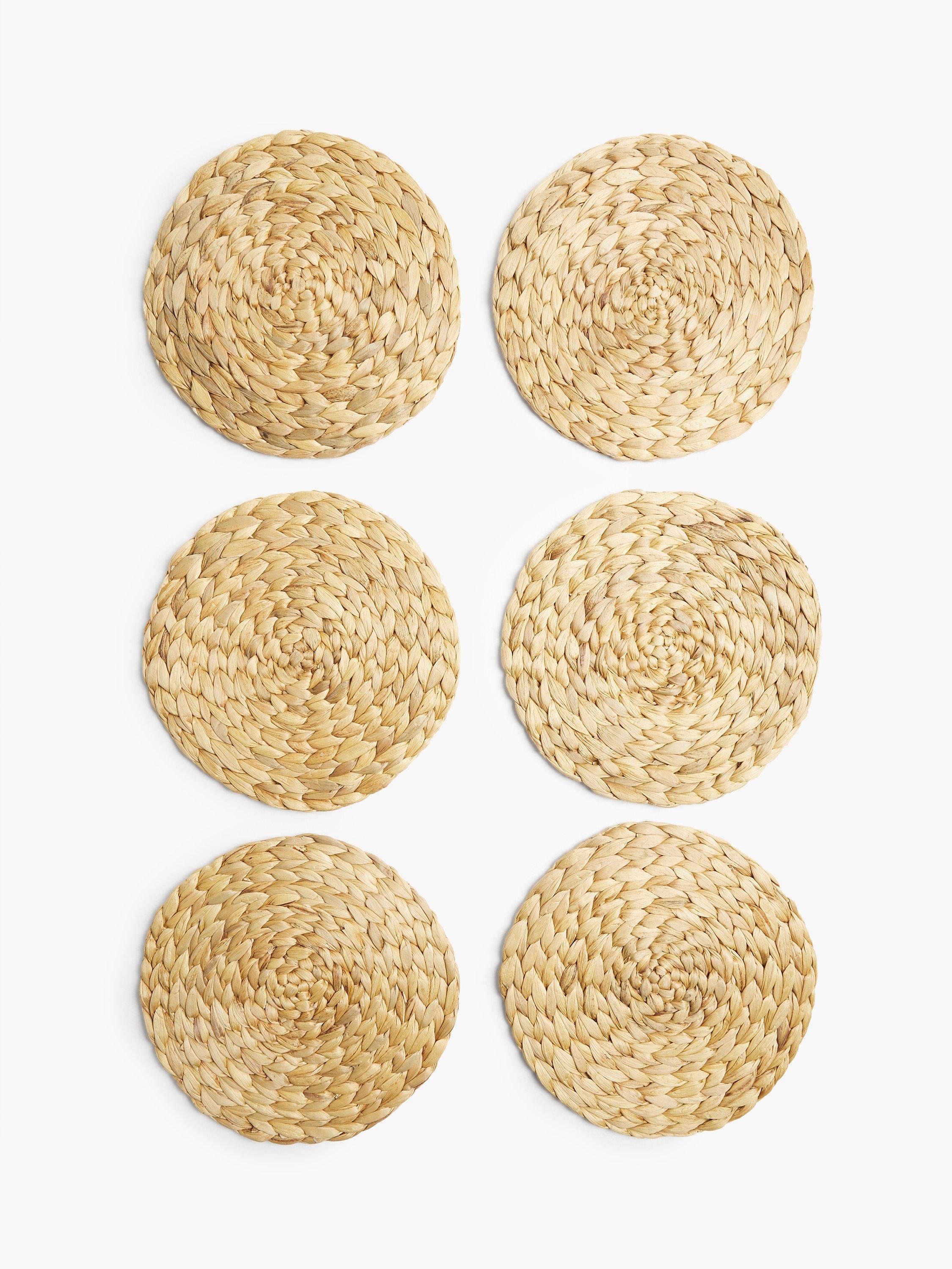 John Lewis & Partners Round Water Hyacinth Placemats, Set of 6, Natural