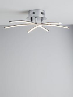 John Lewis Trinity LED Semi Flush Ceiling Light, Chrome, Chrome