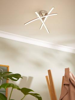 John Lewis Trinity LED Semi Flush Ceiling Light, Chrome - view 2, Chrome