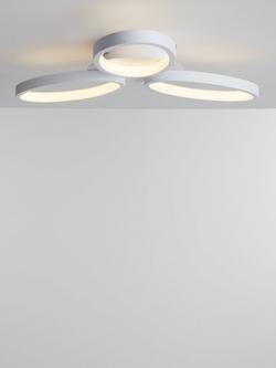 John Lewis Ovals LED Semi Flush Ceiling Light, Black, White
