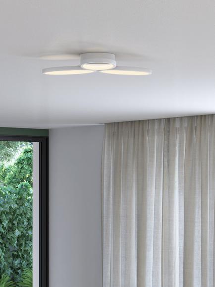 John Lewis Ovals LED Semi Flush Ceiling Light, Black - view 2, White