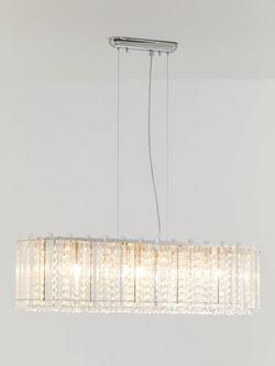 John Lewis Dazzle Crystal Bar Ceiling Light, Clear, Clear