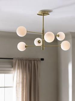 John Lewis Parity 6 Arm Ceiling Light - view 2, Brass