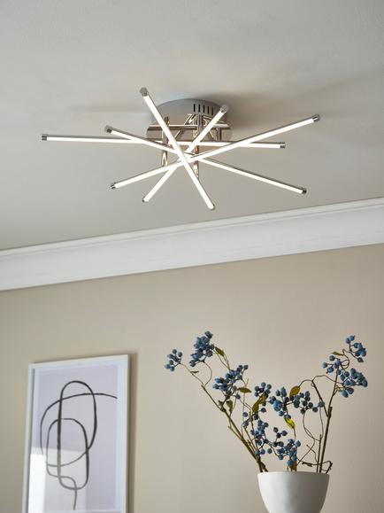 John Lewis Nest LED Semi Flush Ceiling Light, Chrome - view 2, Chrome