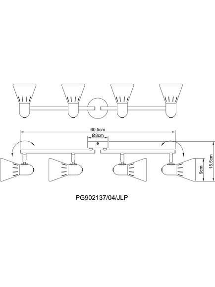 John Lewis SES LED 4 Spotlight Ceiling Bar, White/Wood - view 2, White/Wood