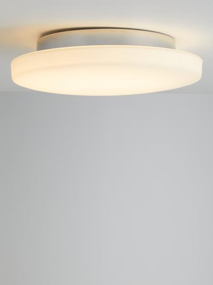 John Lewis Moonbeam LED Flush Bathroom Ceiling Light, White, White