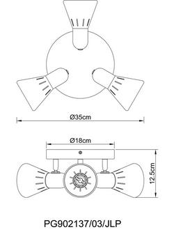 John Lewis SES LED 3 Spotlight Ceiling Plate, White/Wood - view 2, White/Wood